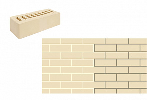 Кирпич Евро одинарный лицевой пустотелый «Слоновая кость» М 150