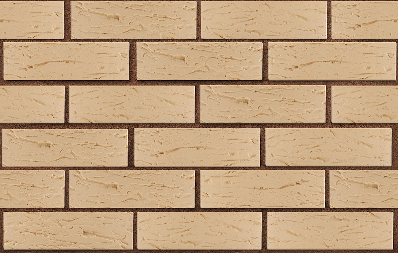 Кирпич лицевой пустотелый бежевый рустик