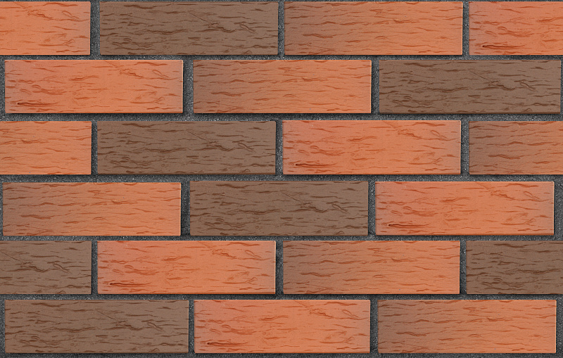 Клинкер фасадный красный флэш Ноттингем береста